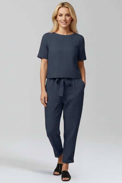Lila | Chic Round Neck Jumpsuit with Pockets