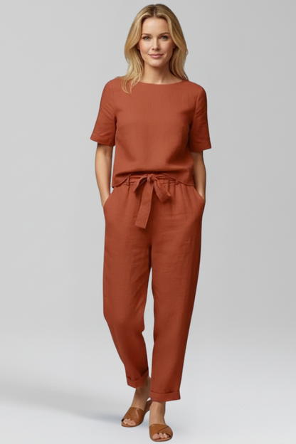 Lila | Chic Round Neck Jumpsuit with Pockets