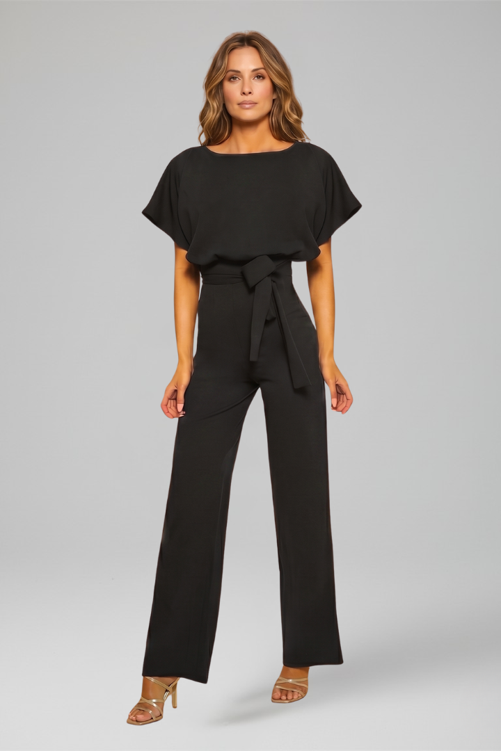 Lila | Chic Round Neck Wide-Leg Jumpsuit