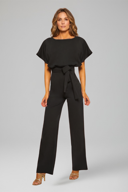 Lila | Chic Round Neck Wide-Leg Jumpsuit