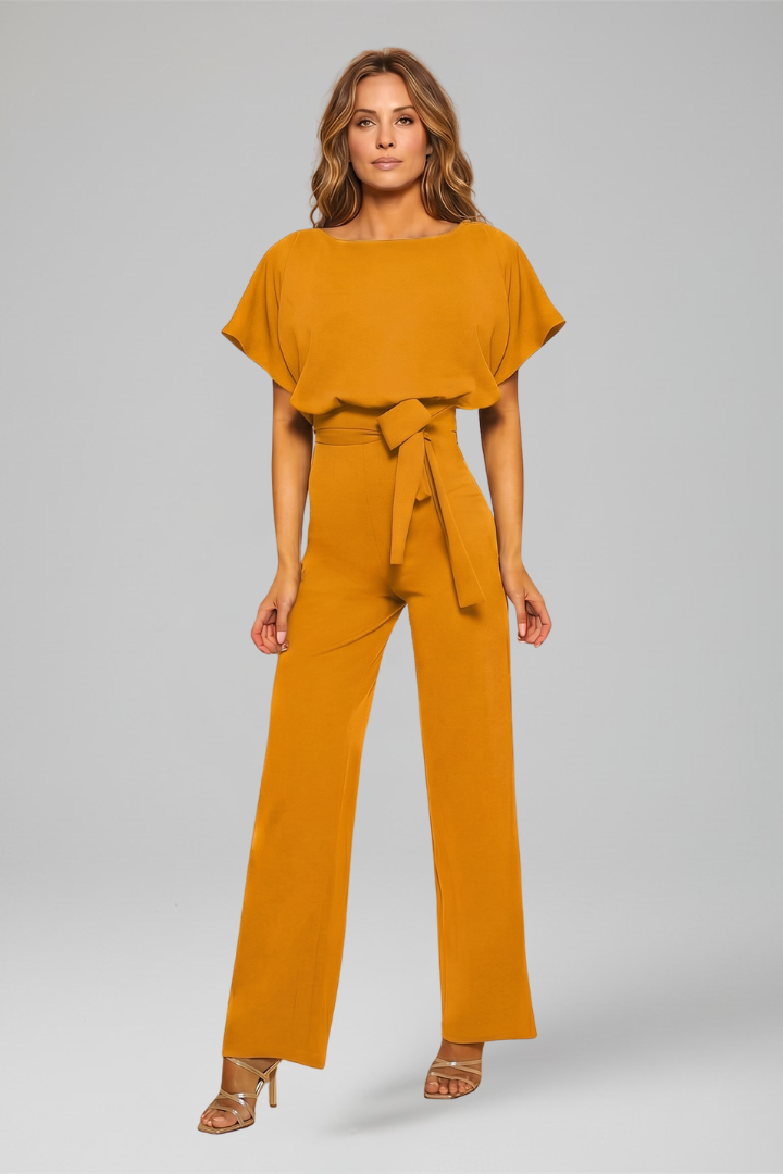 Lila | Chic Round Neck Wide-Leg Jumpsuit