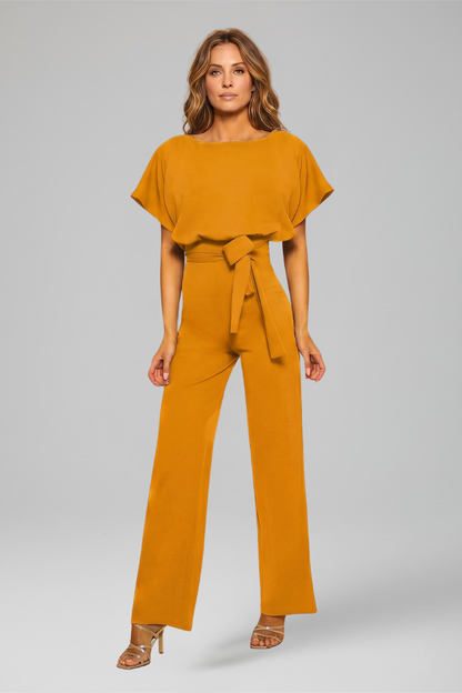 Lila | Chic Round Neck Wide-Leg Jumpsuit