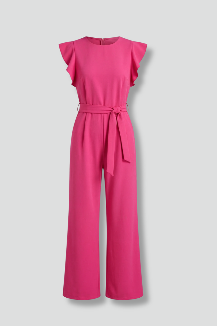 Lila | Chic Round Neck Wide-Leg Jumpsuit
