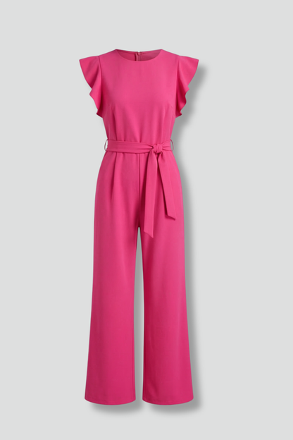 Lila | Chic Round Neck Wide-Leg Jumpsuit