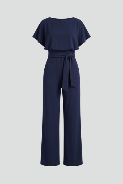 Lila | Chic Round Neck Wide-Leg Jumpsuit