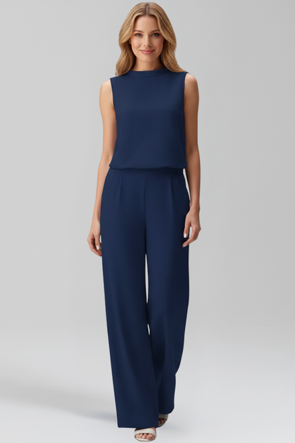 Lila | Chic Round Neck Wide-Leg Jumpsuit