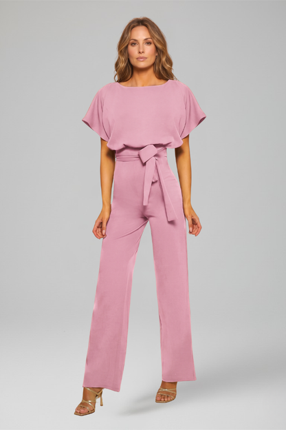 Lila | Chic Round Neck Wide-Leg Jumpsuit
