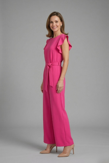 Lila | Chic Round Neck Wide-Leg Jumpsuit
