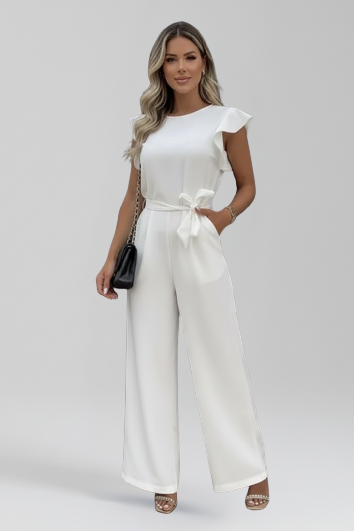 Lila | Chic Round Neck Wide-Leg Jumpsuit