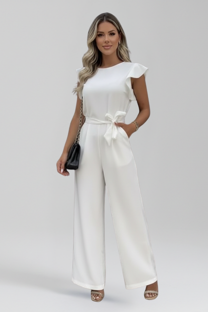 Lila | Chic Round Neck Wide-Leg Jumpsuit