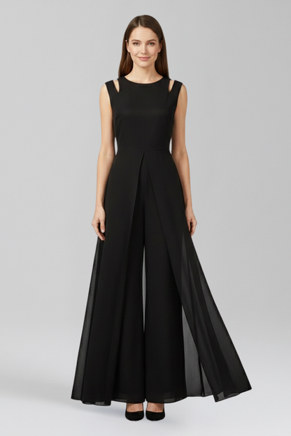 Lila | Chic Round Neck Wide-Leg Jumpsuit