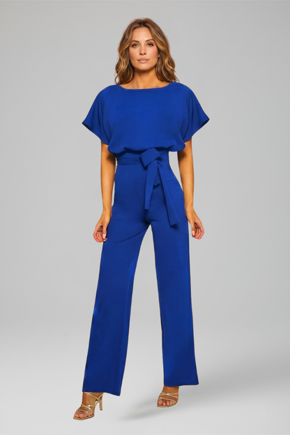 Lila | Chic Round Neck Wide-Leg Jumpsuit