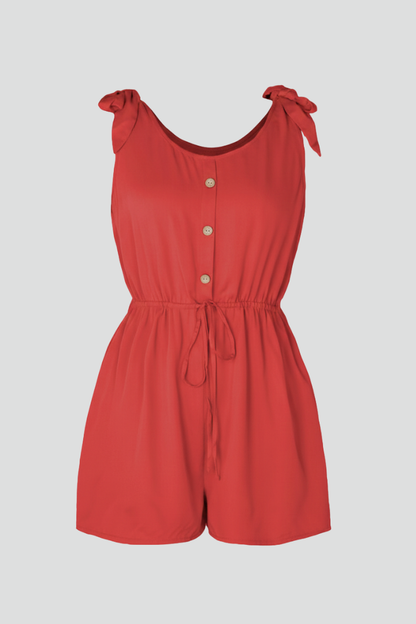 Lila | Chic Jumpsuit with Shoulder Bows and Button Front