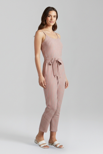 Luna | Chic Tied-Waist Jumpsuit with Shoulder Straps