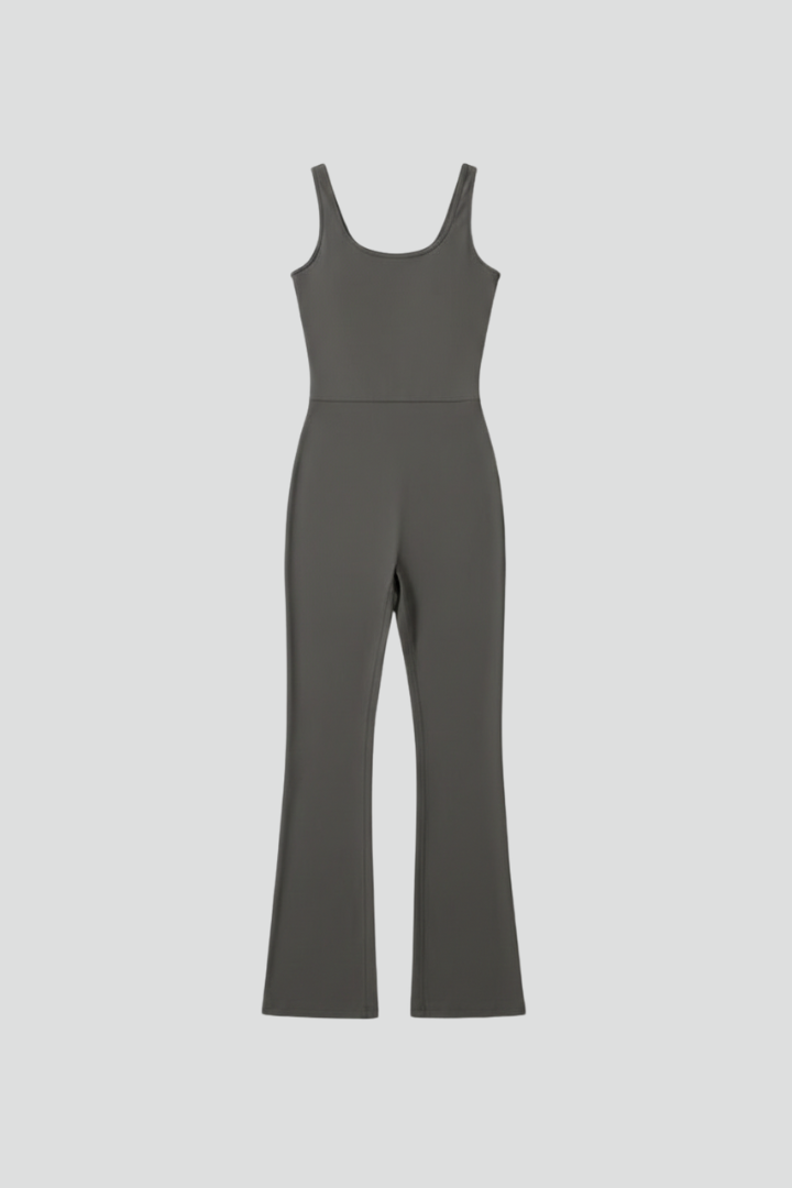 Luna | Sleek Sleeveless Flared Jumpsuit