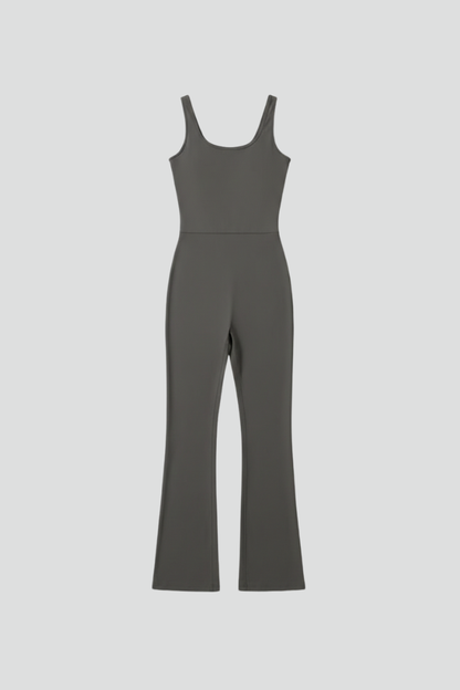 Luna | Sleek Sleeveless Flared Jumpsuit