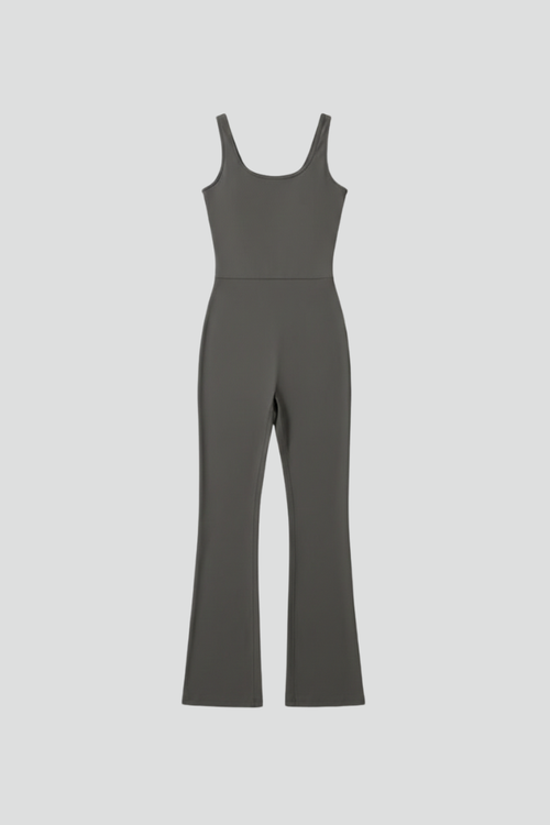 Luna | Sleek Sleeveless Flared Jumpsuit
