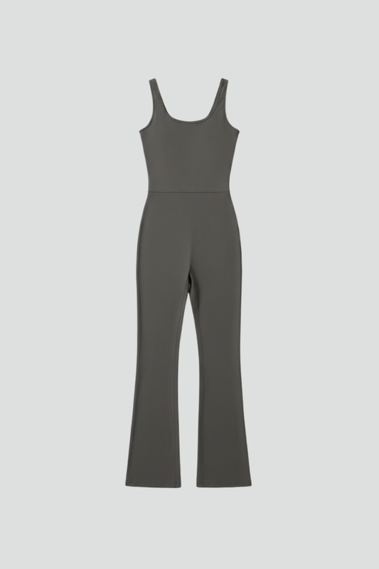 Luna | Sleek Sleeveless Flared Jumpsuit