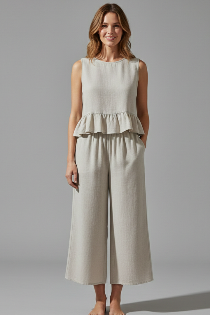 Lena | Sleek Sleeveless Jumpsuit with Wide Legs