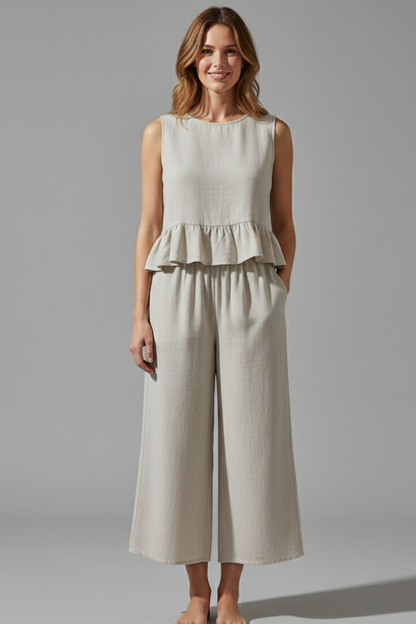Lena | Sleek Sleeveless Jumpsuit with Wide Legs