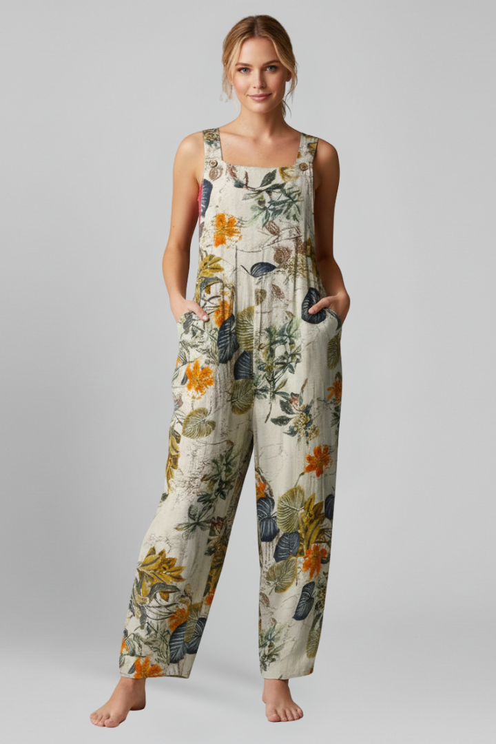 Lila | Printed Spaghetti Strap Jumpsuit