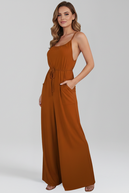 Lila | Elegant Spaghetti Strap Jumpsuit with Pockets