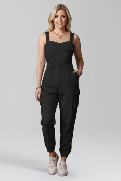 Lila | Elegant Square Neck Jumpsuit with Adjustable Straps