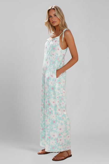 Lila | Square Neck Printed Jumpsuit