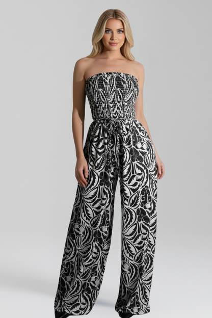 Luna | Strapless Printed Jumpsuit