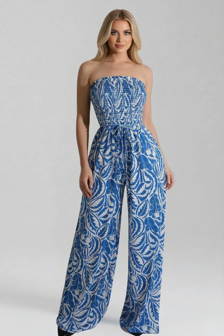 Lila | Strapless Printed Jumpsuit