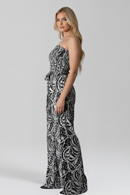 Luna | Strapless Printed Jumpsuit