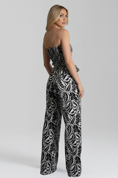 Luna | Strapless Printed Jumpsuit
