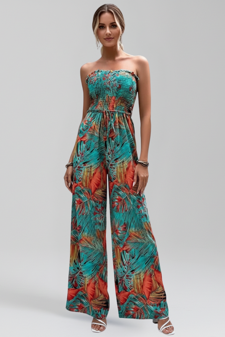 Luna | Strapless Printed Jumpsuit
