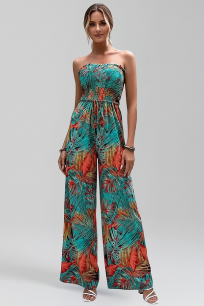 Luna | Strapless Printed Jumpsuit