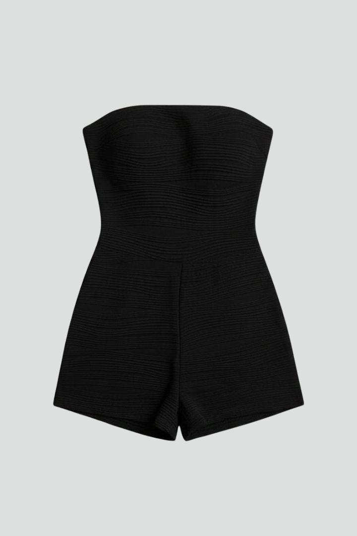 Lila | Textured Strapless Jumpsuit