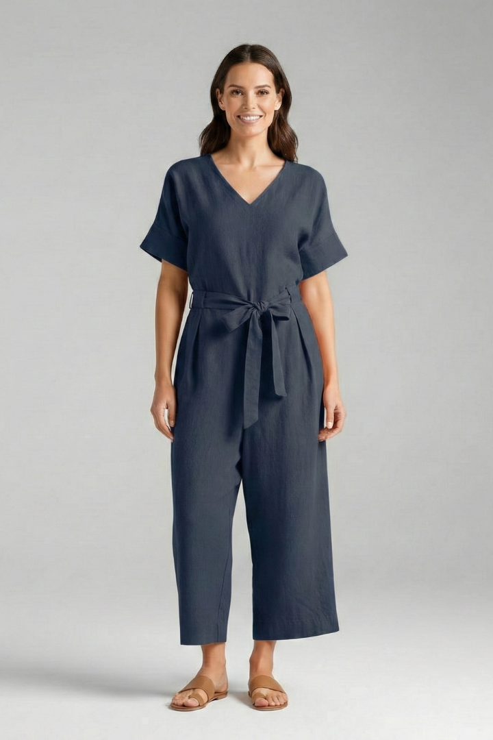 Lila | V-Neck Tie Waist Jumpsuit