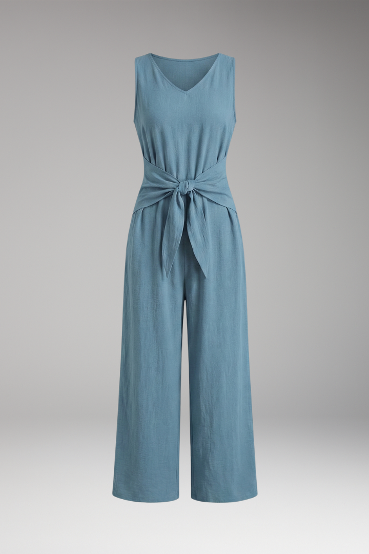 Lila | V-Neck Tie Waist Jumpsuit