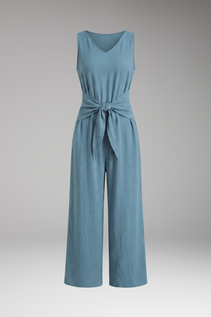 Lila | V-Neck Tie Waist Jumpsuit