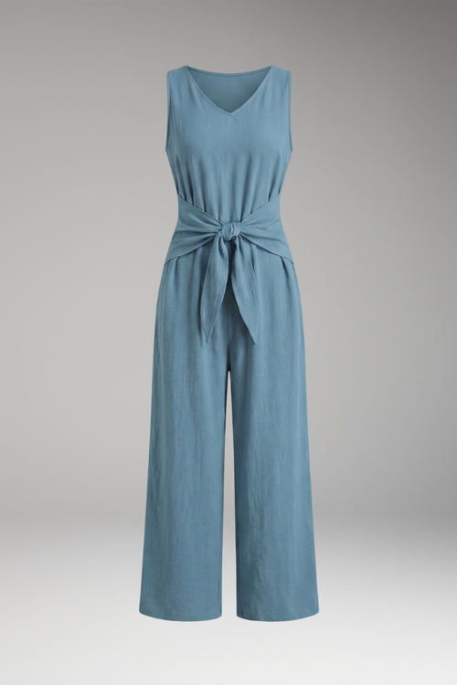 Lila | V-Neck Tie Waist Jumpsuit