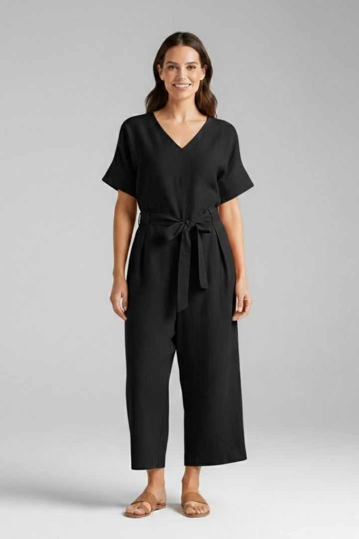 Lila | V-Neck Tie Waist Jumpsuit