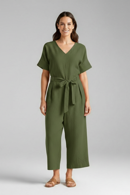 Lila | V-Neck Tie Waist Jumpsuit