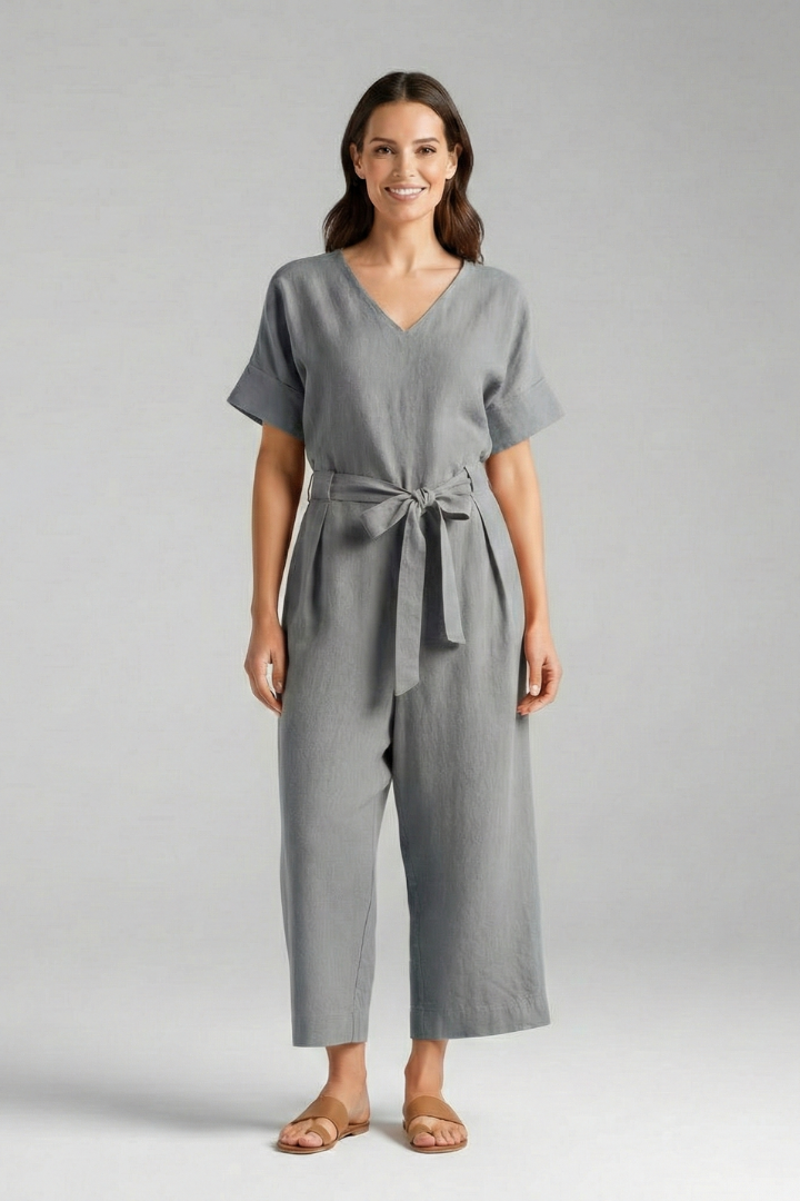 Lila | V-Neck Tie Waist Jumpsuit