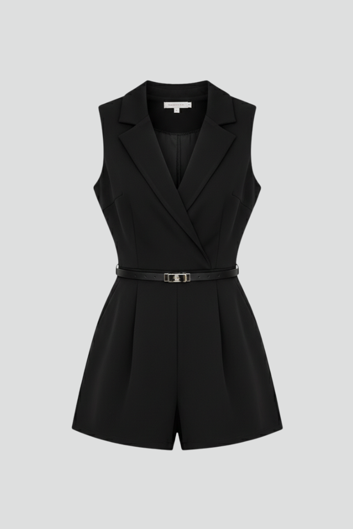 Lena | V-Neck Jumpsuit with Waist Belt