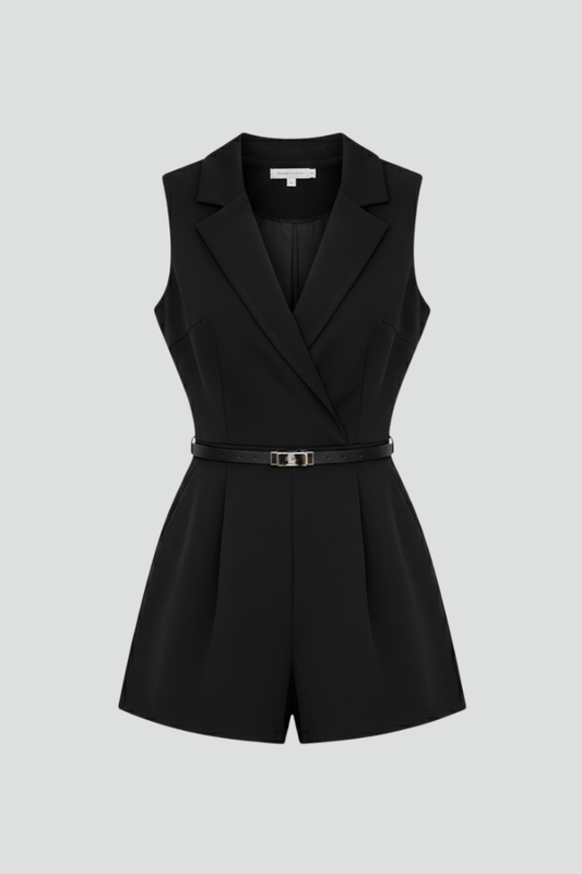 Lena | V-Neck Jumpsuit with Waist Belt