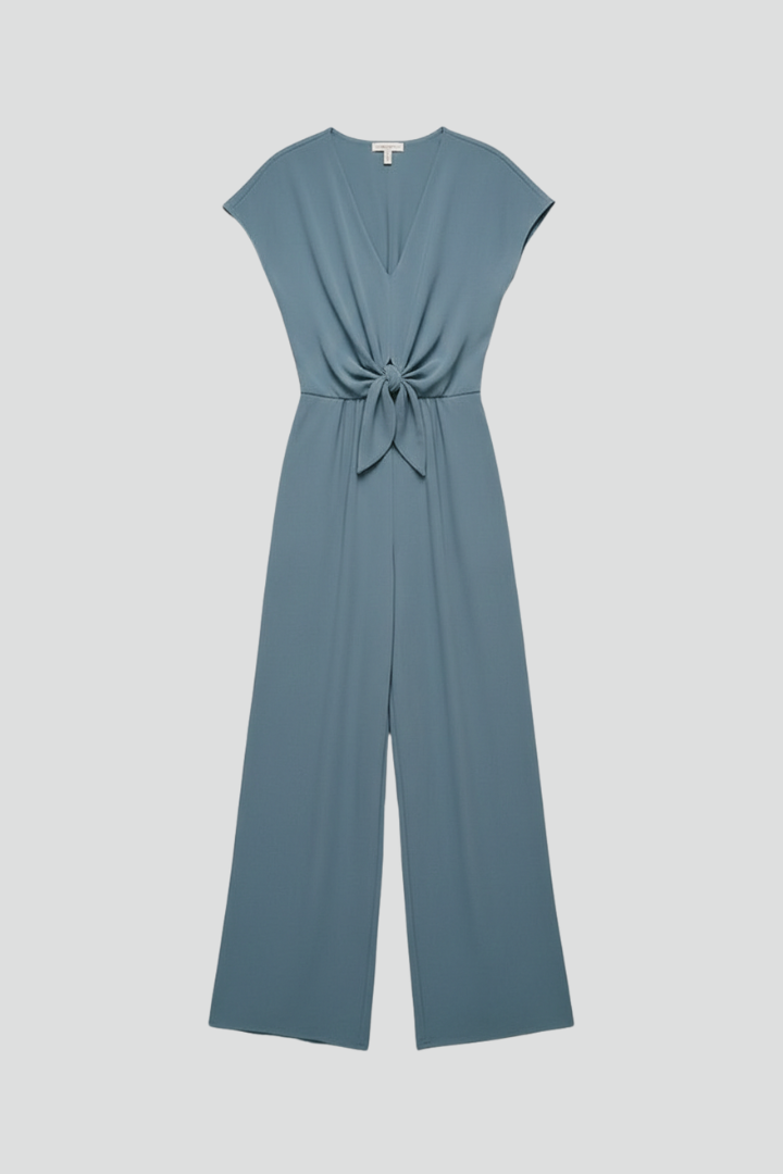 Luna | V Neck Jumpsuit with Tied Waist
