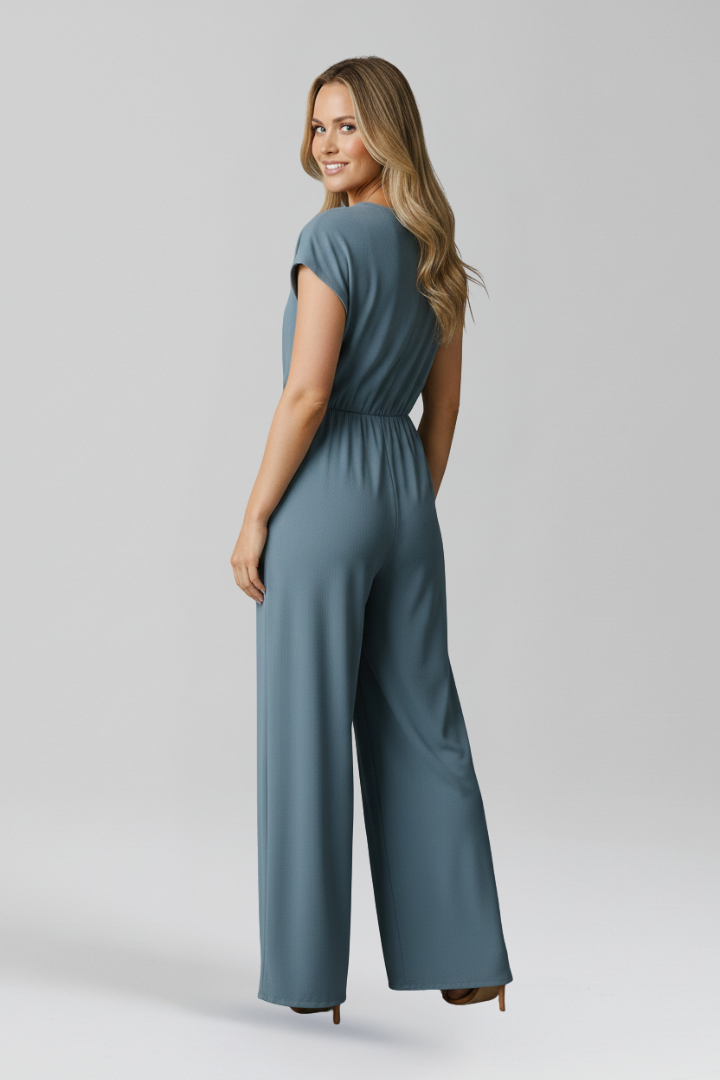 Luna | V Neck Jumpsuit with Tied Waist