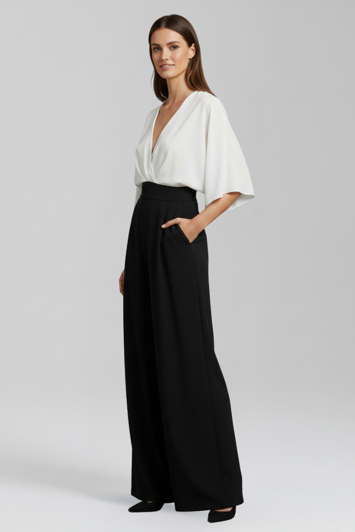 Luna | V Neck Wide-Leg Jumpsuit