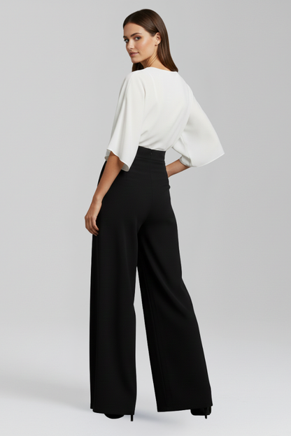 Luna | V Neck Wide-Leg Jumpsuit