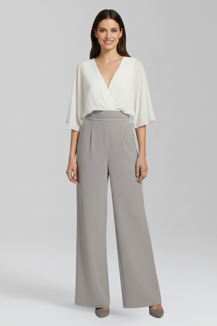 Luna | V Neck Wide-Leg Jumpsuit