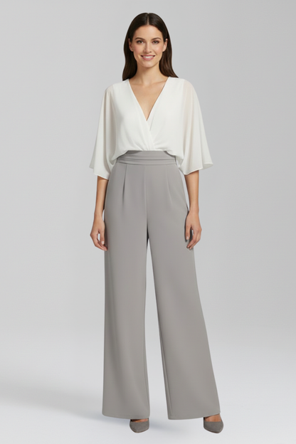 Luna | V Neck Wide-Leg Jumpsuit